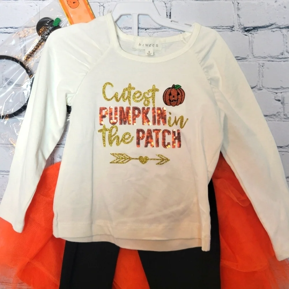 NWT Size 5 Halloween Pumpkin Tutu Set